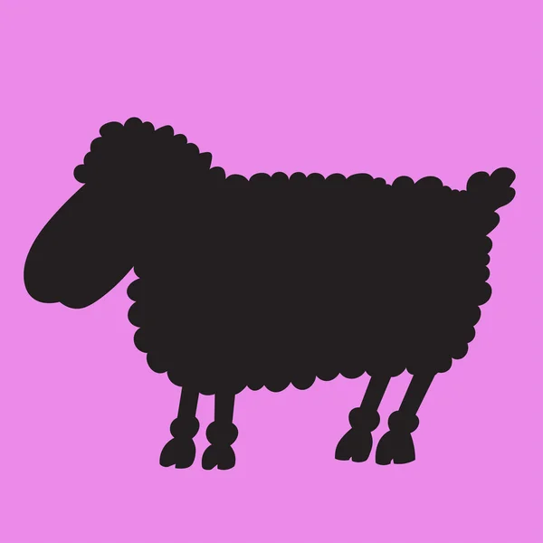 羔羊剪影的插图 — 图库矢量图片