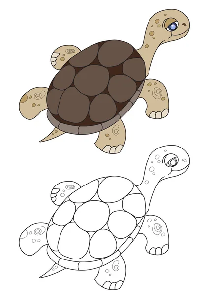Ilustrace plovoucí želva — Stockový vektor