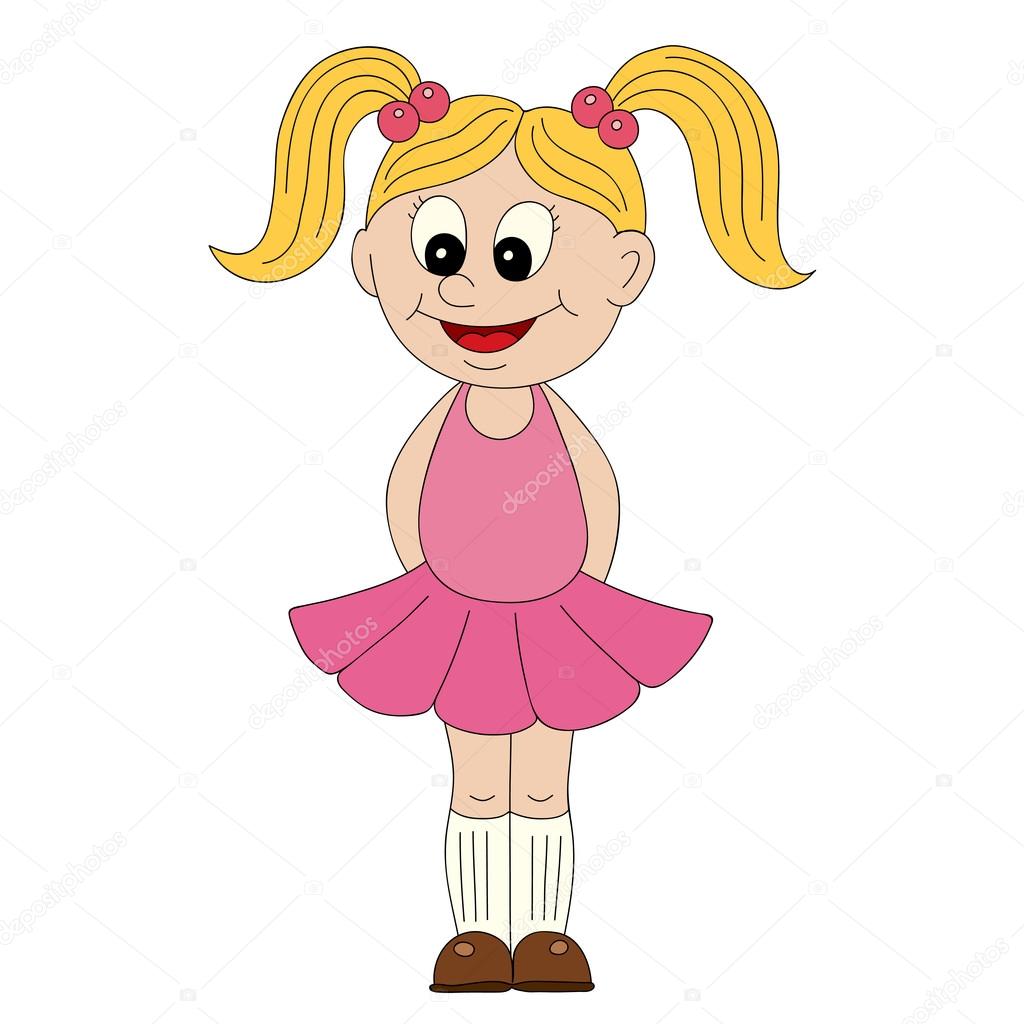 Imagen De Un Niña Animado - Icono de dibujos animados chicas sobre