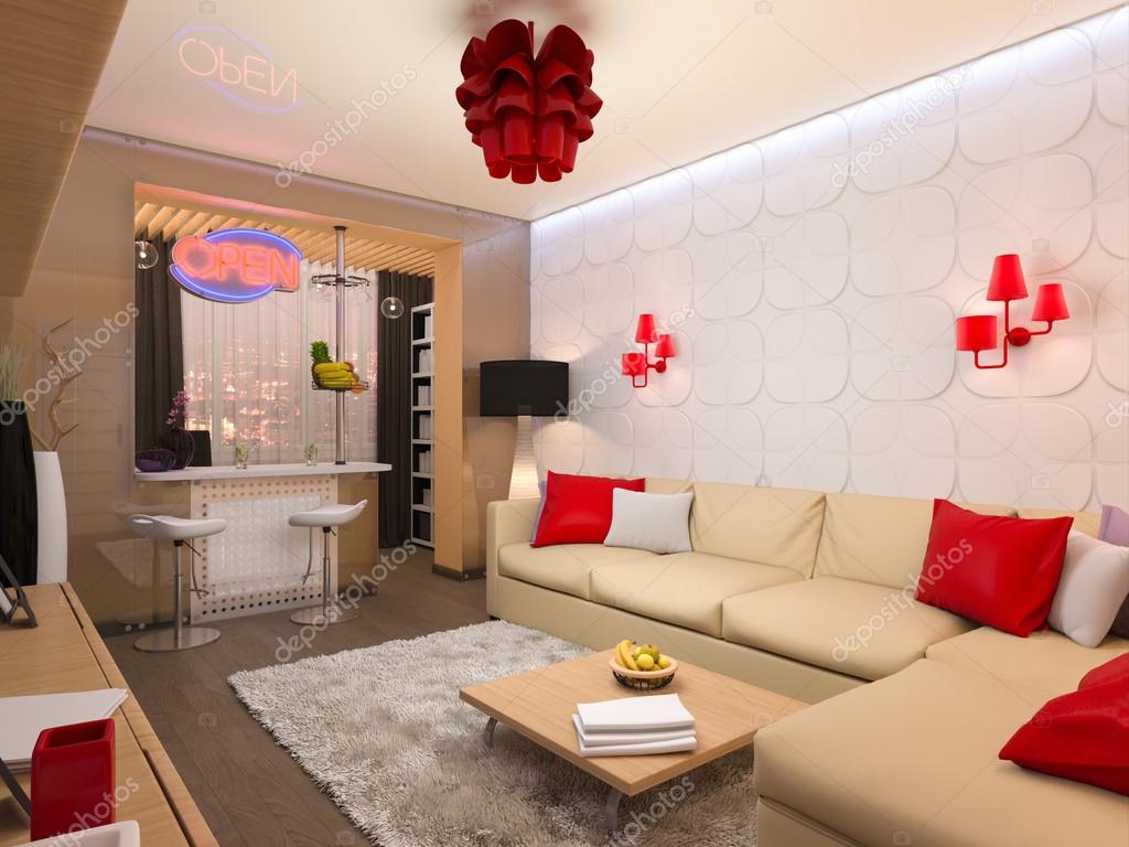 3d s renderof a nappali lakberendezés — stock fotó © richman21 ...