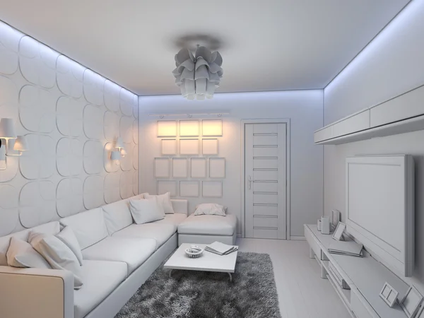 3d renderof 室内设计的客厅 — 图库照片