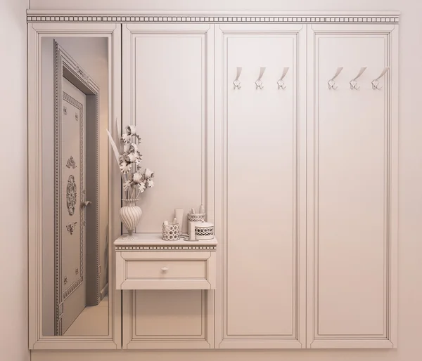 3D illustratie van de zaal in klassieke stijl. — Stockfoto