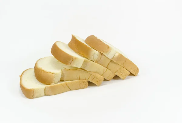 Ломтики хлеба изолированы на белом фоне — стоковое фото