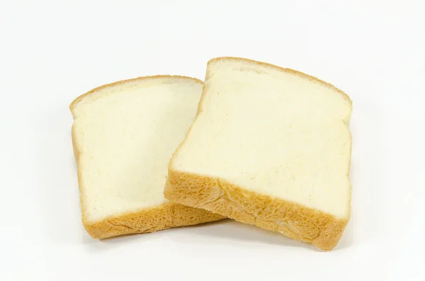 Tranches de pain isolées sur fond blanc — Photo