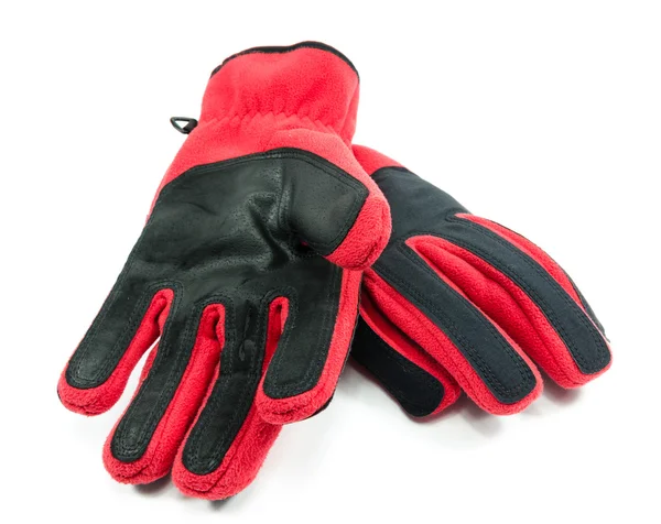 Warm red gloves on white background — Stock Photo, Image