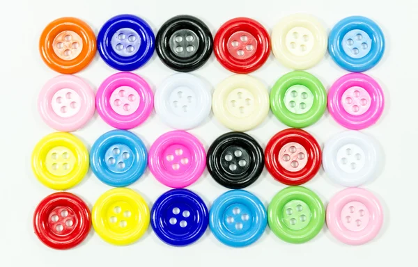 Colorido de botones cosiendo sobre fondo blanco — Foto de Stock