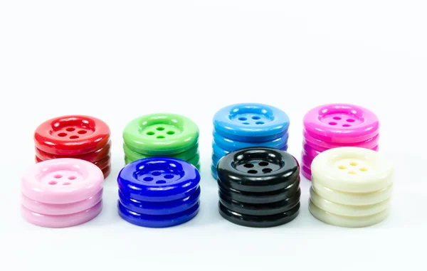 Colorido de botones cosiendo sobre fondo blanco — Foto de Stock