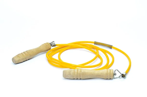 Yellow skipping rope isolated — Stock Photo, Image