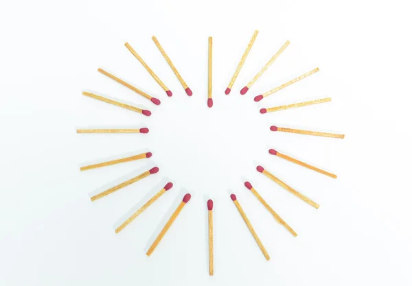 Heart shape matches on white background — Stock Photo, Image