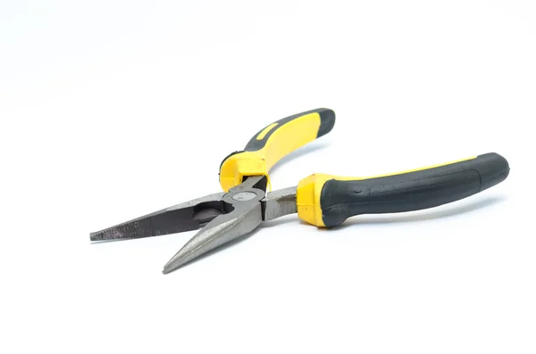 Pliers yellow isolated on white background — Stock Photo, Image
