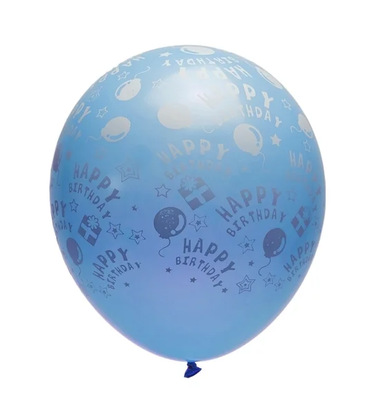 Światło niebieskie urodziny balon na białym tle — Zdjęcie stockowe