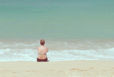 Büyükanne topicle beach retro tarzı üzerinde