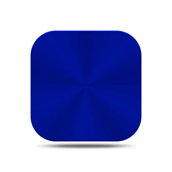 Metallo icona pulsante blu isolato — Foto Stock