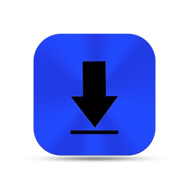 İzole metal mavi ok düğme simgesi