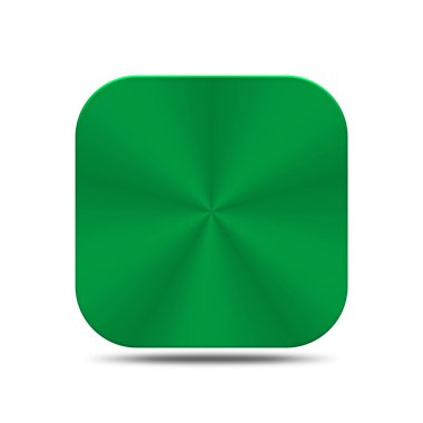 İzole metal yeşil düğme simgesi
