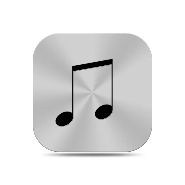 Metal musical note on button icon texture — Stock Photo, Image
