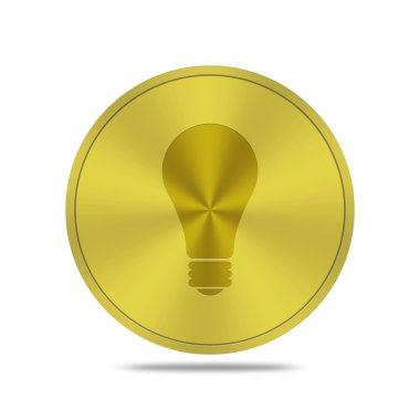 ampul simgesi olan altın düğme