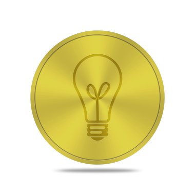 ampul simgesi olan altın düğme