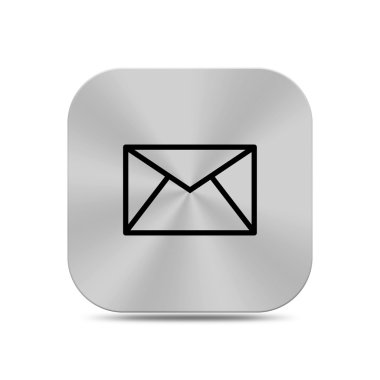 Gümüş düğme ile izole posta simgesini