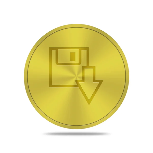 Goldknopf mit Speichersymbol — Stockfoto