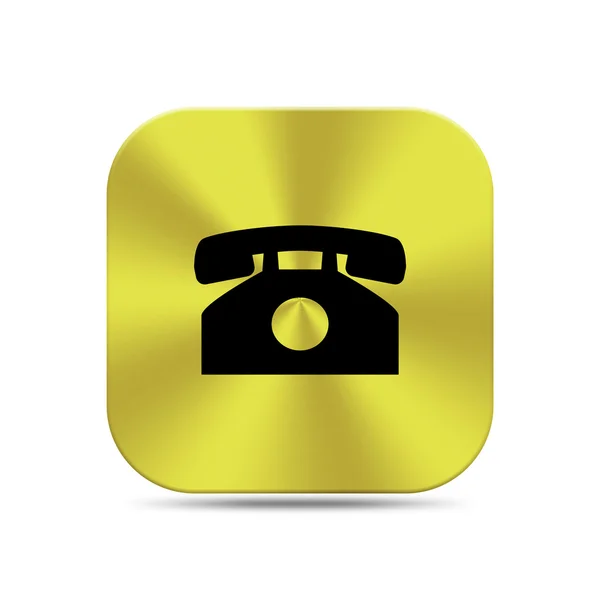 Telefon simgesi olan altın düğme