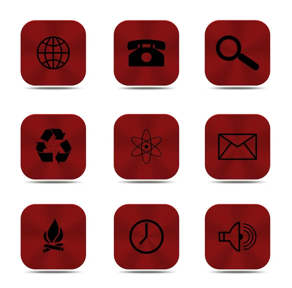 Iconos de botón rojo aislados — Foto de Stock