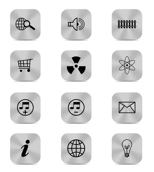 Botón de plata iconos aislados — Foto de Stock