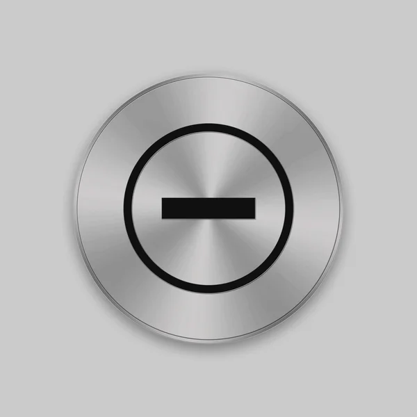 Серебряная кнопка со значком удаления — стоковое фото