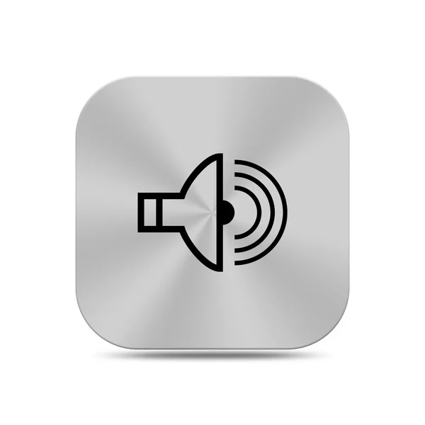 Botón de plata con icono de volumen aislado — Foto de Stock