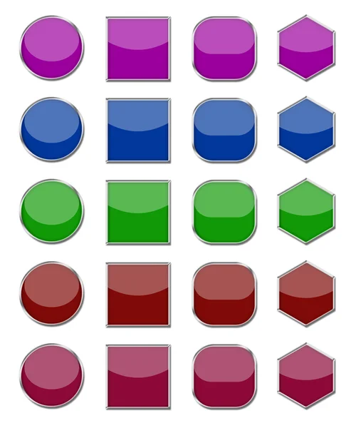 Conjunto de botões coloridos da web — Fotografia de Stock
