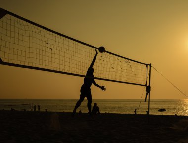 Plaj voleybolu siluet 
