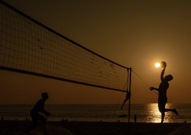 Plaj voleybolu siluet 