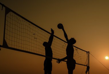 Plaj voleybolu siluet 
