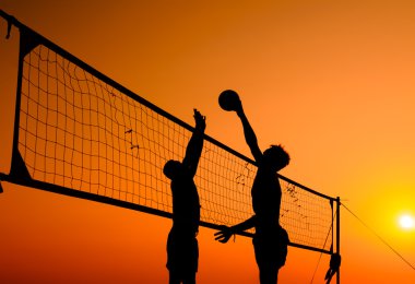 Plaj voleybolu siluet 