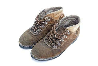 Beyaz izole eski iş boots