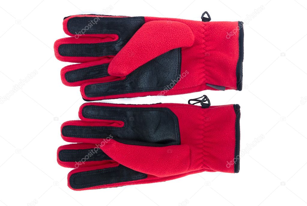 Red warm gloves
