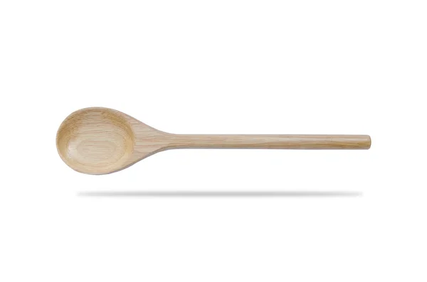 Cucchiaio di legno isolato su bianco — Foto Stock