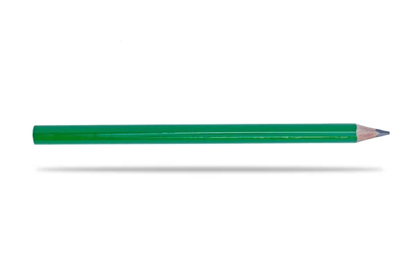 白で隔離される緑色鉛筆 — ストック写真