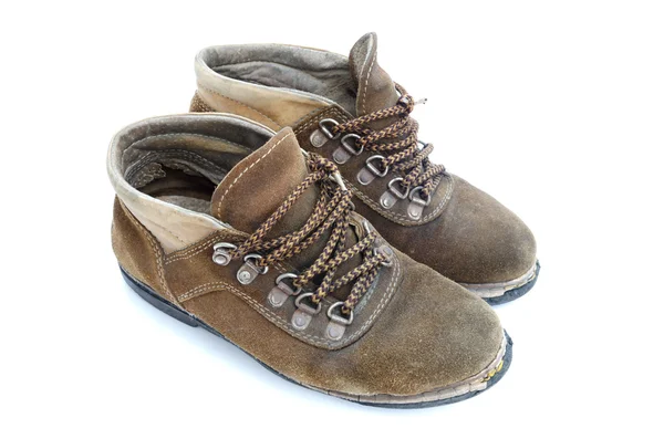Staré pracovní obuv izolovaných na bílém — Stock fotografie