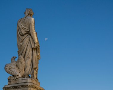 Dante Alighieri inspired by the moon in the early morning clipart