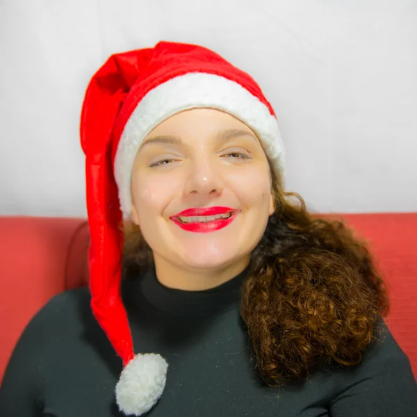 Flicka i julstämning — Stockfoto