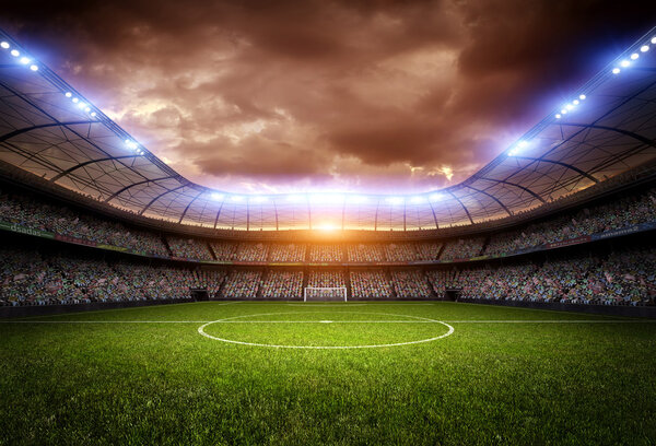 Fondo del estadio de fútbol — Foto de Stock