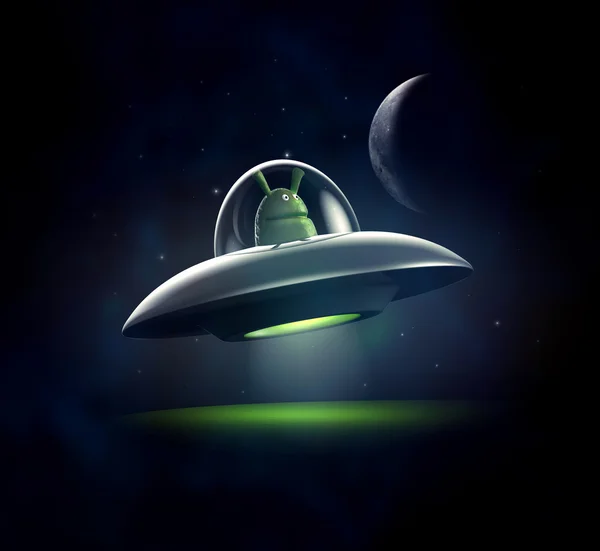 Ufo 3d renderização — Fotografia de Stock