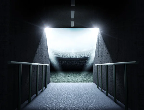 Soccer stadium tunnel — Stockfoto