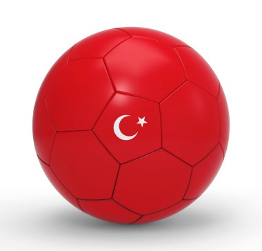 Futbol topu ile Türk bayrağı simgeleri