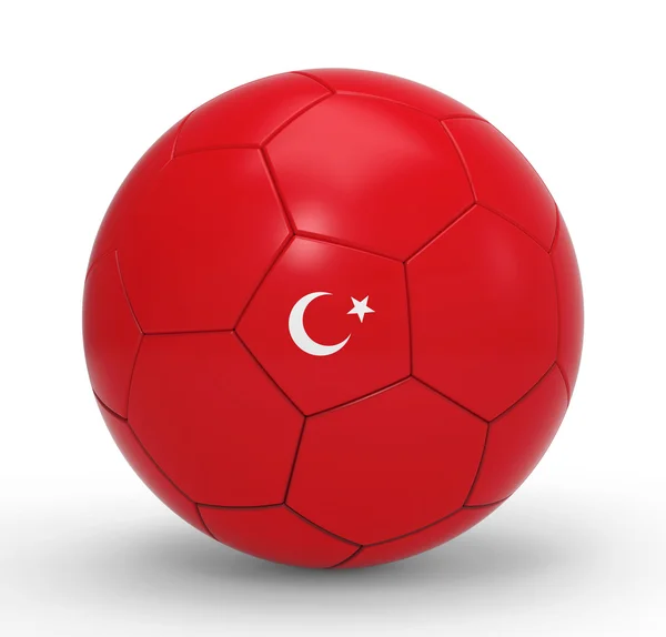 トルコのフラグ シンボルとサッカー ボール — ストック写真
