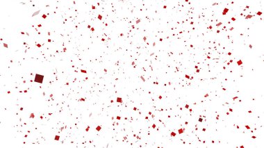 Beyaz arkaplanda 3D konfeti hazırlama