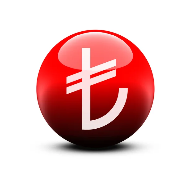 球体土耳其里拉符号 — 图库照片