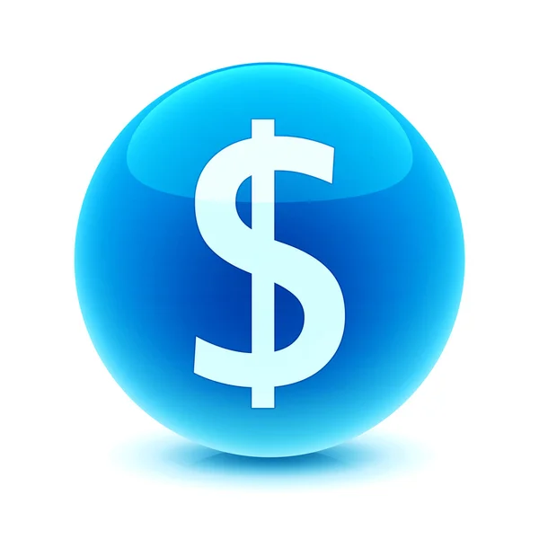 Dollar Symbol in Blue sphere — Stock Photo, Image