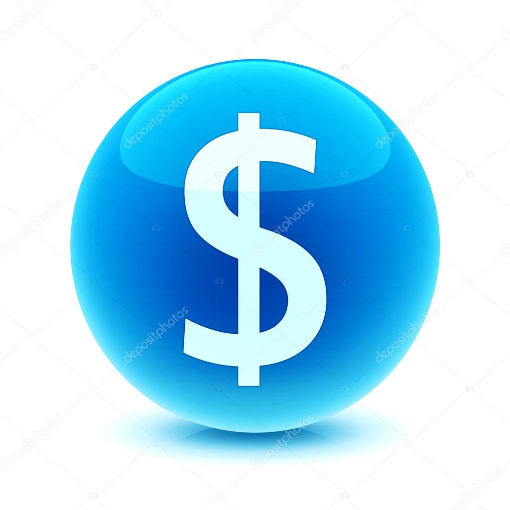 Dollar Symbol in Blue sphere
